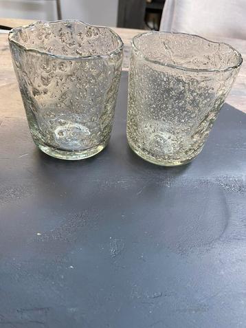 Kleine Hoffz bubbelglas windlichten beschikbaar voor biedingen
