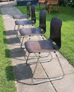 Vintage 4x Pagholtz flöttoto stoelen (thur op seat), Huis en Inrichting, Stoelen, Ophalen, Gebruikt, Vier