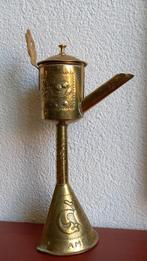 Antiek koperen messing snotneus olielamp amsteldam, Ophalen