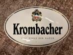 Supergroot emaille Krombacher bord, Verzamelen, Biermerken, Ophalen of Verzenden, Zo goed als nieuw, Reclamebord, Plaat of Schild