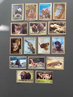 16 postzegels Ajman Staat - wilde Dieren, Postzegels en Munten, Postzegels | Thematische zegels, Ophalen of Verzenden, Gestempeld