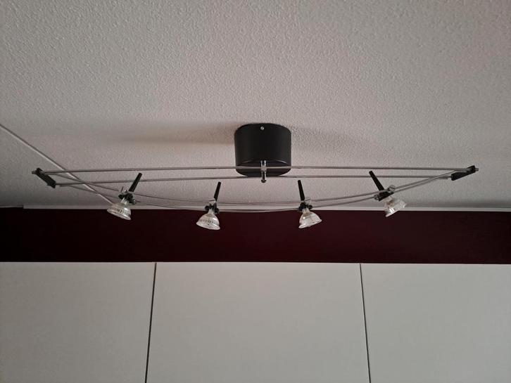 Plafondlamp met LED Spotjes, Huis en Inrichting, Lampen | Plafondlampen, Gebruikt, Kunststof, Metaal, Ophalen