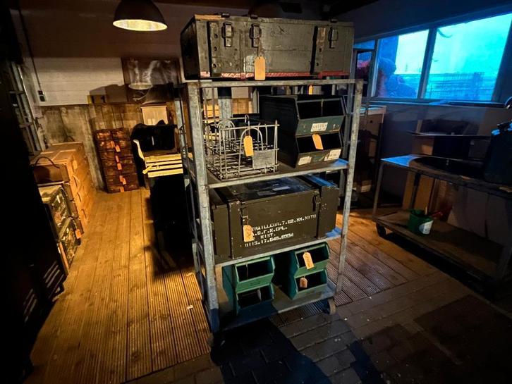 Zinken karren , openhaardhout , opslaghok , INDUSTRIEEL ZINK, Huis en Inrichting, Woonaccessoires | Overige, Gebruikt, Ophalen