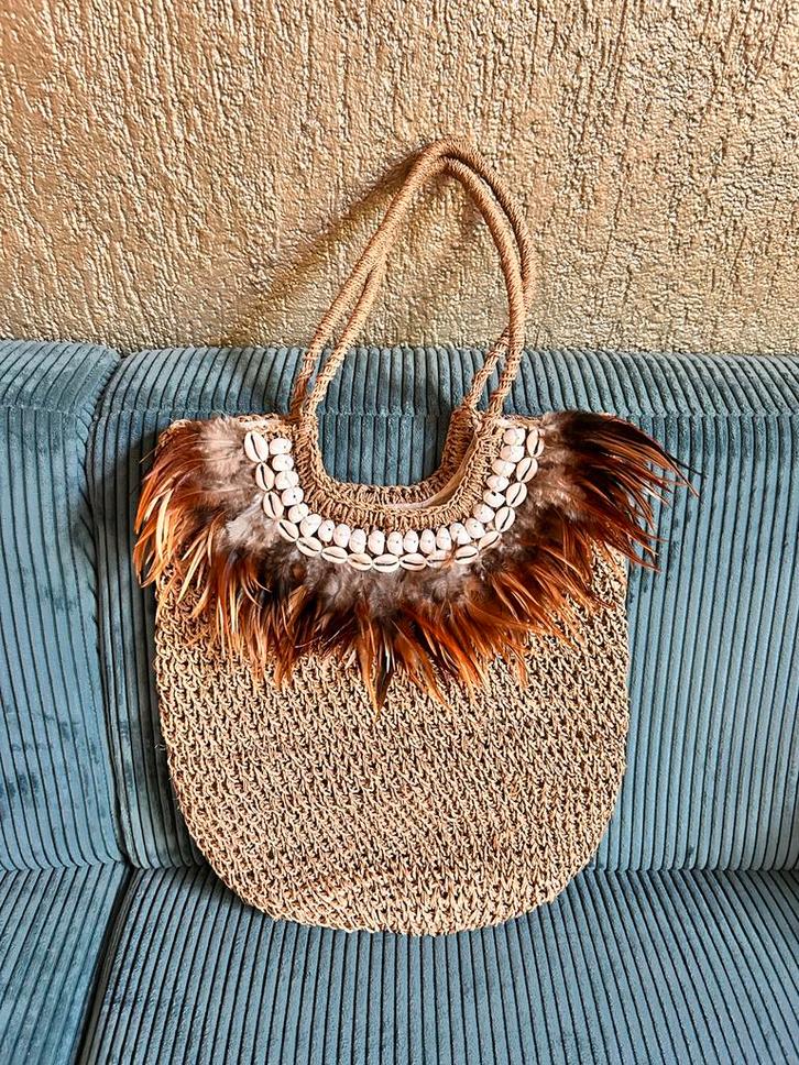 Ibiza Bohemian Handtas - Stijlvol & Uniek!, Sieraden, Tassen en Uiterlijk, Tassen | Damestassen, Gebruikt, Handtas, Beige, Ophalen of Verzenden