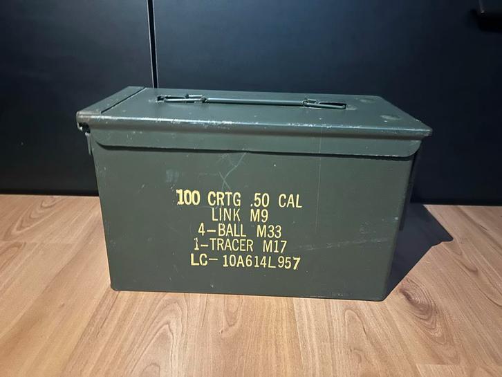 Defensie Munitiekist .50 Cal, Verzamelen, Militaria | Algemeen, Overige soorten, Kist of Geocache, Overige gebieden, Ophalen of Verzenden