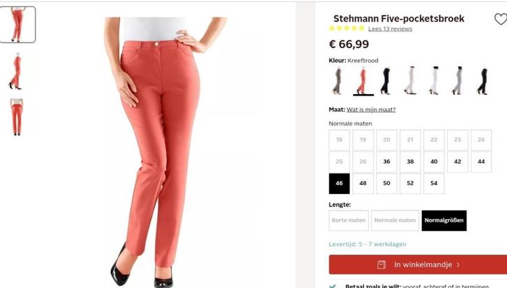 Dames pantalon / 5-pocketbroek / broek Stehmann (nieuw), Kleding | Dames, Broeken en Pantalons, Nieuw, Maat 46/48 (XL) of groter