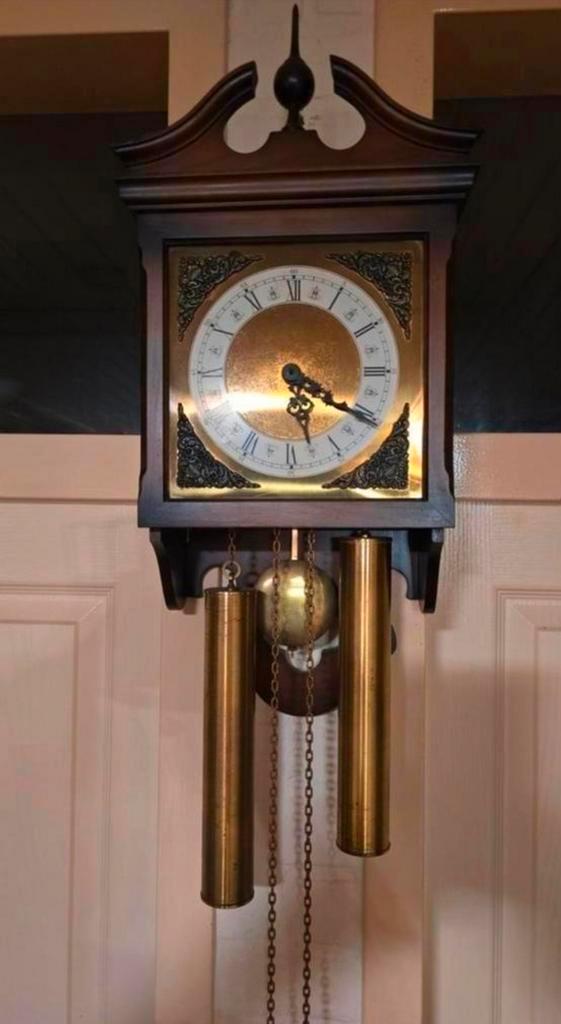 Vintage year 60/70 Linden 31 Day Wall Clock Bimbam, Antiek en Kunst, Antiek | Klokken, Ophalen of Verzenden