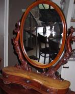 Antieke Engelse kapspiegel, Mahoniehout, Victoriaans, Antiek en Kunst, Ophalen