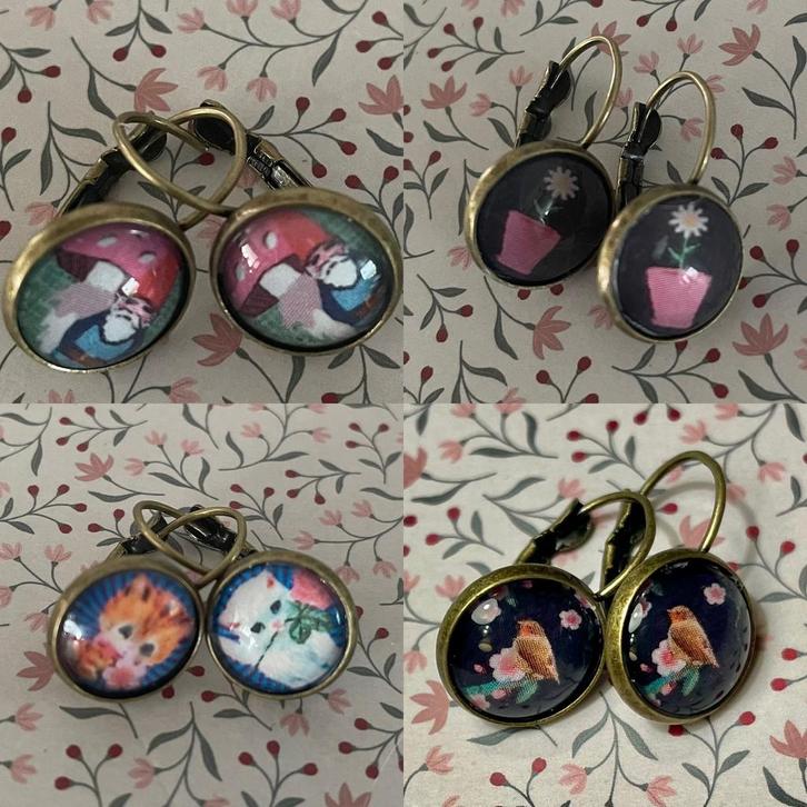 Retro oorbellen, Sieraden, Tassen en Uiterlijk, Oorbellen, Nieuw, Hangers, Overige materialen, Ophalen of Verzenden