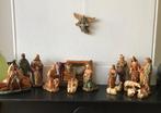 grote antieke kerstgroep handgemaakt gips beschildert, Antiek en Kunst, Ophalen of Verzenden