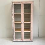 Brocante antieke vitrinekast industieel gaas landelijke kast, 50 tot 100 cm, 25 tot 50 cm, Ophalen, Niet bekend