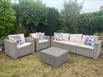 Allibert loungeset taupe/grijs, Ophalen, 5 zitplaatsen, Kunststof, Gebruikt
