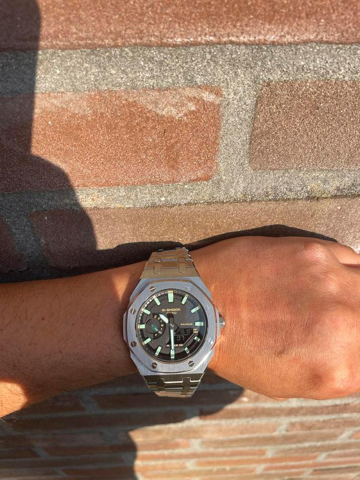 Casio G-Shock GA-2100 Full Steel CasiOak - Nieuw!, Sieraden, Tassen en Uiterlijk, Horloges | Heren, Nieuw, Polshorloge, Casio