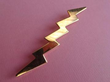 jwg Grote vintage 70s 80s bliksemschicht bliksem broche goud beschikbaar voor biedingen
