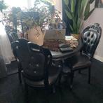 4 Barok Eetkamerstoelen - Zwart, Zeer Goede Staat, Huis en Inrichting, Stoelen, Ophalen, Barok, Zwart, Zo goed als nieuw