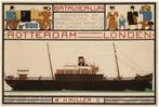 Stoomschip "Batavier" poster - 1915 - overdruk, Nieuw, Motorboot, Kaart, Foto of Prent, Verzenden