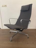 Vitra Eames EA 124 fauteuil, chroom, grijs hopsak, Designb, Minder dan 75 cm, Ophalen of Verzenden, Zo goed als nieuw