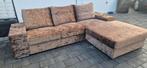 Luxe Bruine Velvet Hoekbank - Eric Kuster Stijl, Huis en Inrichting, Banken | Complete zithoeken, Ophalen of Verzenden, Zo goed als nieuw