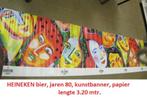 HEINEKEN BIER, jaren 80, banner en poster, de kunstperiode, Ophalen of Verzenden, Nieuw, Reclamebord, Plaat of Schild, Heineken