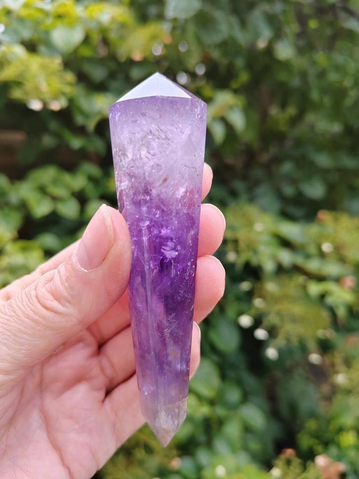 Phi Vogel kristal amethist 12 facetten, Verzamelen, Mineralen en Fossielen, Mineraal, Ophalen of Verzenden