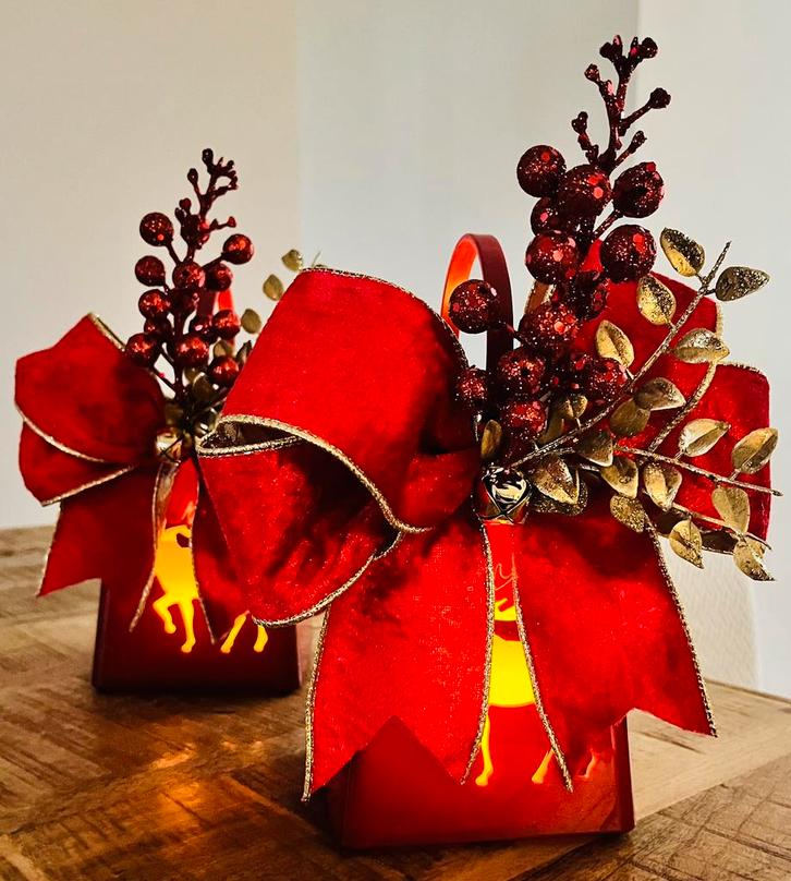 Prachtige kerstlantaarns. (15x25cm), Diversen, Kerst, Nieuw, Ophalen of Verzenden