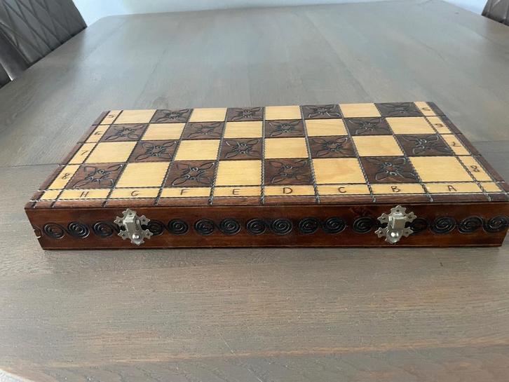 SCHAAKSPEL handgemaakt 38 x 39 cm - WD014, Antiek en Kunst, Antiek | Speelgoed, Ophalen of Verzenden