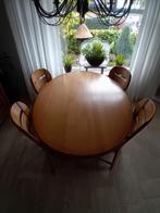 Honing patine eiken eethoek evt met 4 stoelen, 145 x 110, Huis en Inrichting, Gebruikt, Eikenhout, Ophalen of Verzenden, Vier personen
