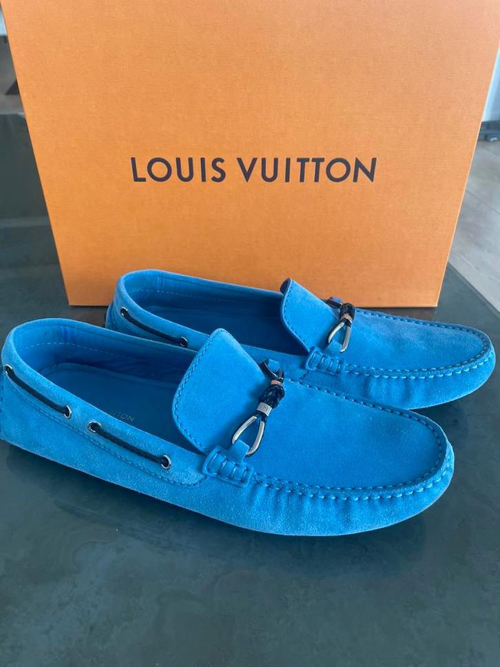 ORIGINELE Louis Vuitton instappers maat 9, Kleding | Heren, Schoenen, Zo goed als nieuw, Loafers, Blauw, Ophalen of Verzenden