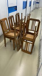8 houten stoelen, Huis en Inrichting, Stoelen, Ophalen, Gebruikt, Bruin, Vijf, Zes of meer stoelen