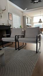 Fauteuils - Zandkleurig 2 stuks, Huis en Inrichting, Ophalen, Zo goed als nieuw, Stof, 75 tot 100 cm