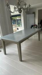Eettafel farrow and ball lichtblauw /taupe  225 x 100 x 78, Ophalen, Gebruikt, 200 cm of meer, Landelijk