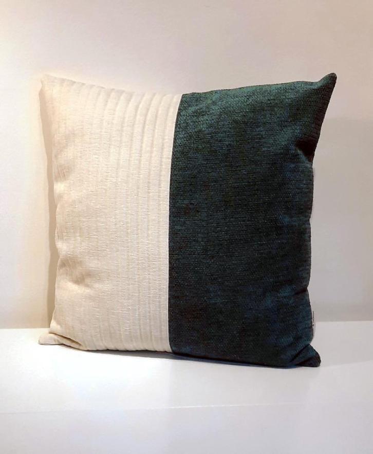 Sierkussen | crème wit petrol | 50 x 50 cm, Huis en Inrichting, Woonaccessoires | Kussens, Nieuw, Wit, Vierkant, Verzenden