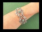 Bijzonder 3 cm Breed Zilveren Armband met Turkoois Stenen!, Verzenden, Zilver, Armband, Met edelsteen