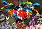 154 Graffiti Colors Vlies Fotobehang 350x250cm in 3 maten, Huis en Inrichting, Stoffering | Behang, Ophalen of Verzenden, Minder dan 10 m²