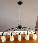 Gratis plafondlamp hanglamp lamp lampen glazen kelken glas, Huis en Inrichting, Lampen | Plafondlampen, Ophalen, Metaal