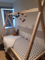 Houten tent bed, Ophalen, 90 cm, Eenpersoons, Nieuw