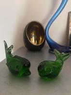2 Murano Glas Visjes - Groen, Ophalen of Verzenden