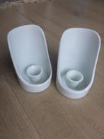 2 kandelaars / kaarsenstandaards, Christiaan design., Overige materialen, Wit, Ophalen of Verzenden, Zo goed als nieuw