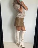 Crème roomwit lederlook soklaarzen overknee boots 40, Kleding | Dames, Schoenen, Hoge laarzen, Wit, Ophalen of Verzenden, Onbekend
