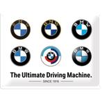 BMW Logo evolution relief reclamebord van metaal wandbord, Ophalen of Verzenden, Nieuw, Auto's