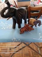 Houten en stenen olifanten set, Verzamelen, Beelden en Beeldjes, Ophalen