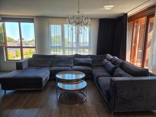 Loungebank salontafel eettafel, Huis en Inrichting, Banken | Complete zithoeken, Zo goed als nieuw, Hout, Stof, Ophalen