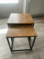 Industriele tafeltjes set (2 stuks), Huis en Inrichting, Tafels | Bijzettafels, Ophalen, Minder dan 45 cm, Minder dan 55 cm, Vierkant