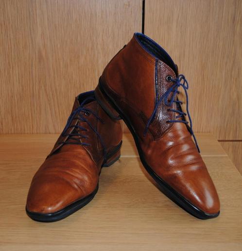 Herenschoenen Floris van Bommel - cognac leer - maat 7, Kleding | Heren, Schoenen, Gedragen, Veterschoenen, Bruin, Ophalen of Verzenden