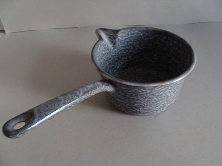 Steelpan grijs gewolkt Materiaal: Emaille, Antiek en Kunst, Antiek | Emaille, Ophalen of Verzenden