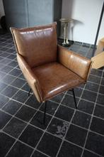 Luxe eetkamerstoel SANNE Jess Design leer vintage industrial, Huis en Inrichting, Stoelen, Ophalen, Gebruikt, Bruin, Metaal