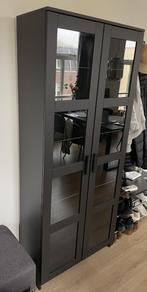 Vitrinekast BRIMNES zwart 80x190 cm IKEA, 50 tot 100 cm, Met deur(en), 25 tot 50 cm, 150 tot 200 cm