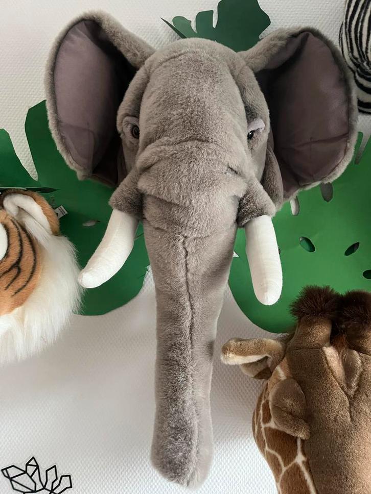 Wanddecoratie Kinderkamer - Dierenkoppen BiBiB en Wild&Soft, Kinderen en Baby's, Speelgoed | Knuffels en Pluche, Zo goed als nieuw