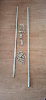 Gordijn roede, met ringen en 3muurbeugels .metaal, Ophalen, 200 cm of meer, 200 cm of meer