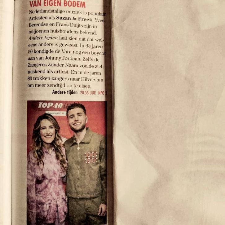 Suzan en Freek Knipsel Artikel, Verzamelen, Tijdschriften, Kranten en Knipsels, Knipsel(s), Nederland, 1980 tot heden, Ophalen of Verzenden